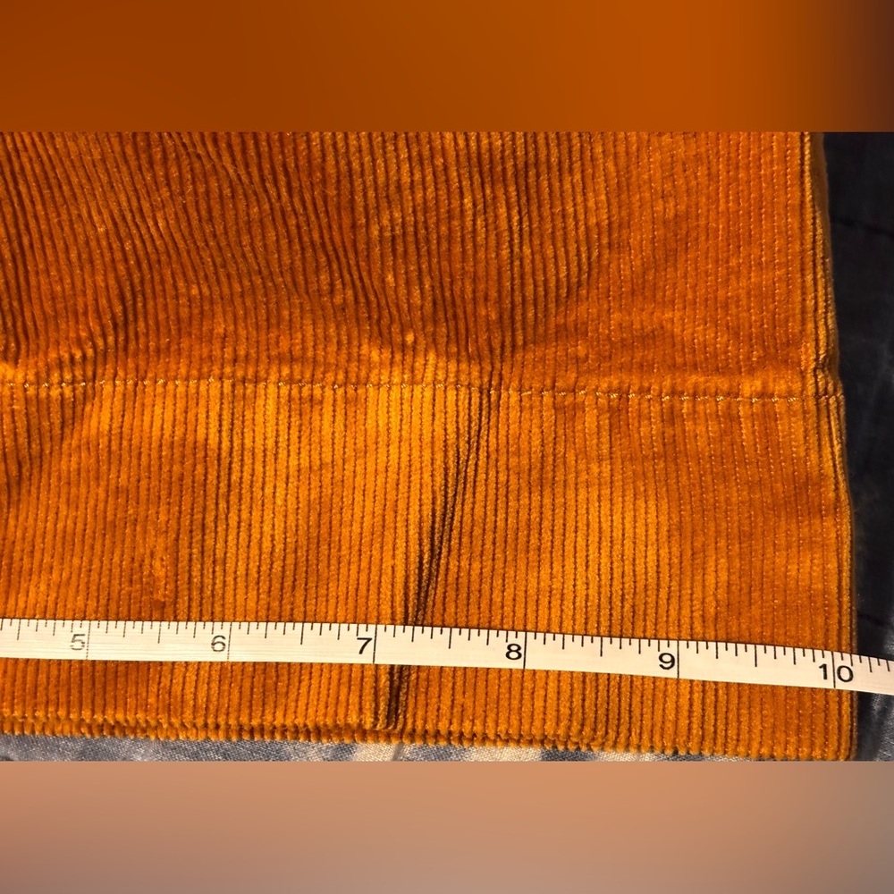 Maeve Wide-Leg Corduroy Cropped Pants in Rust - Picture 12 of 12